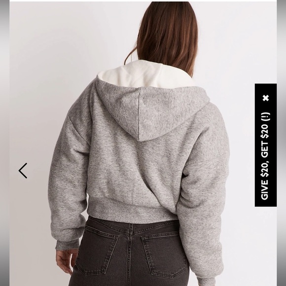 NEW Madewell MWL Reversible Puffer Hoodie Jacket XS - Picture 10 of 10